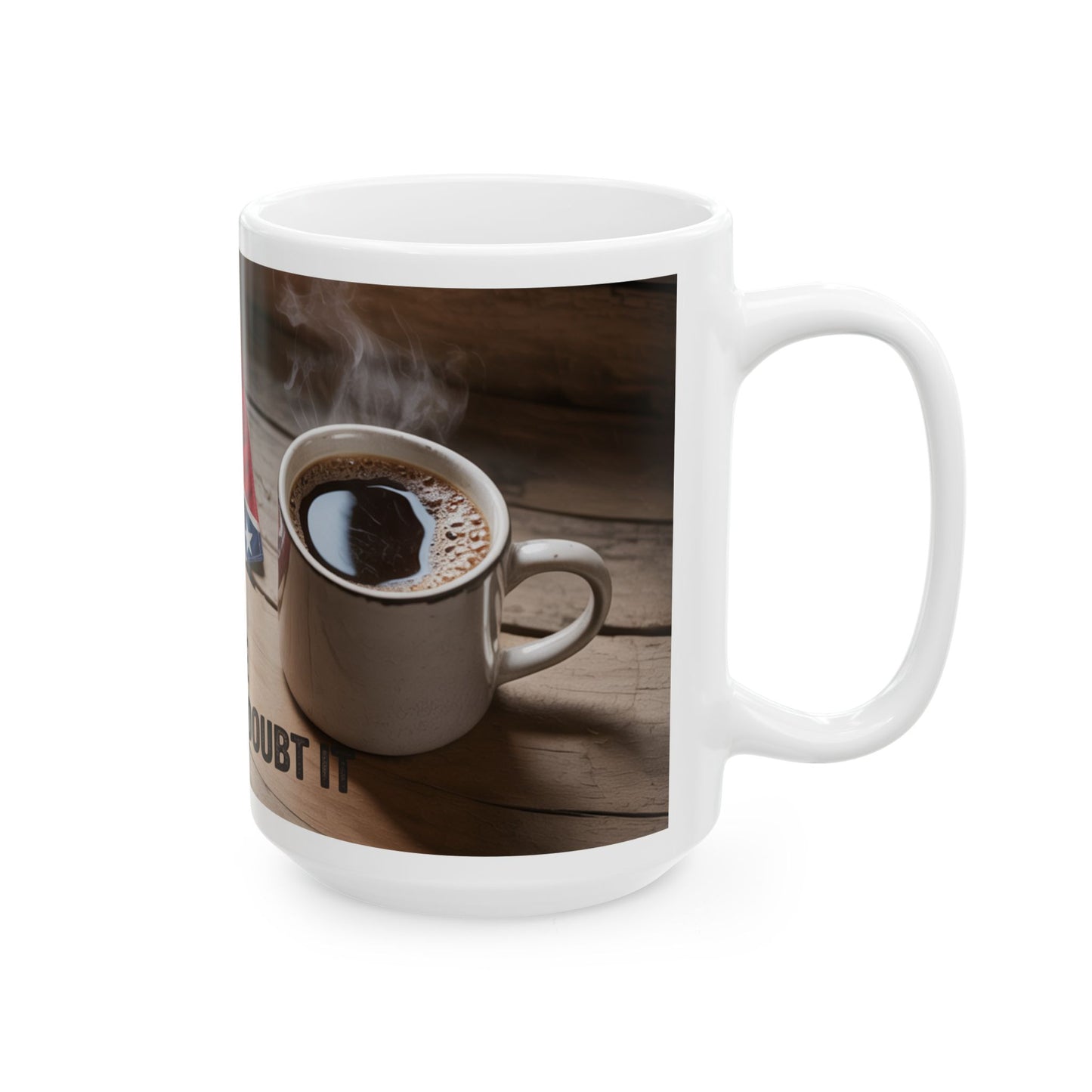 Ceramic Mug — "Offensive? Blame Caffeine" Coffee Mug with Flag Design