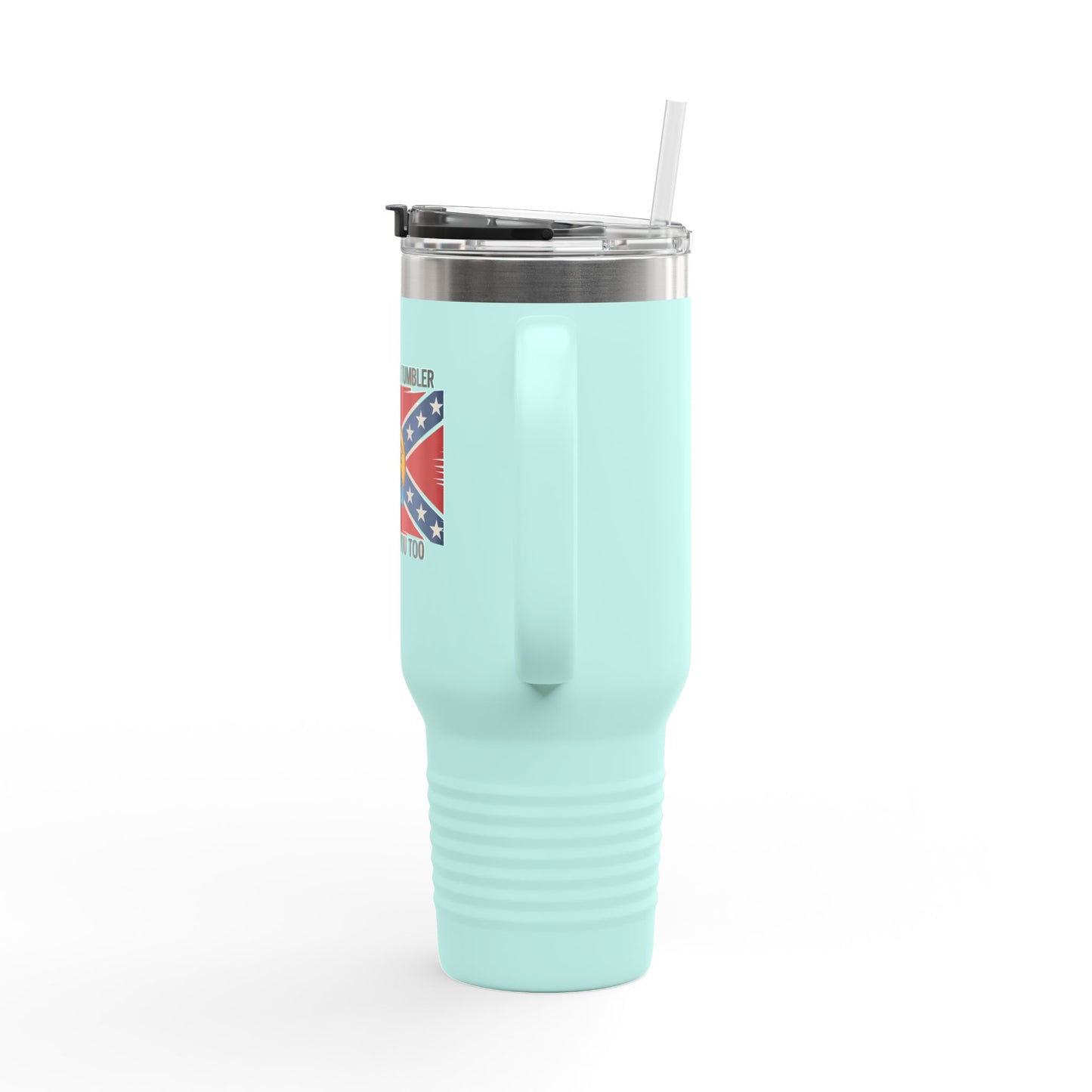 Travel Mug — "Oh Sure, This Tumbler Offends You Too" Emoji Flag 40oz Insulated Tumbler