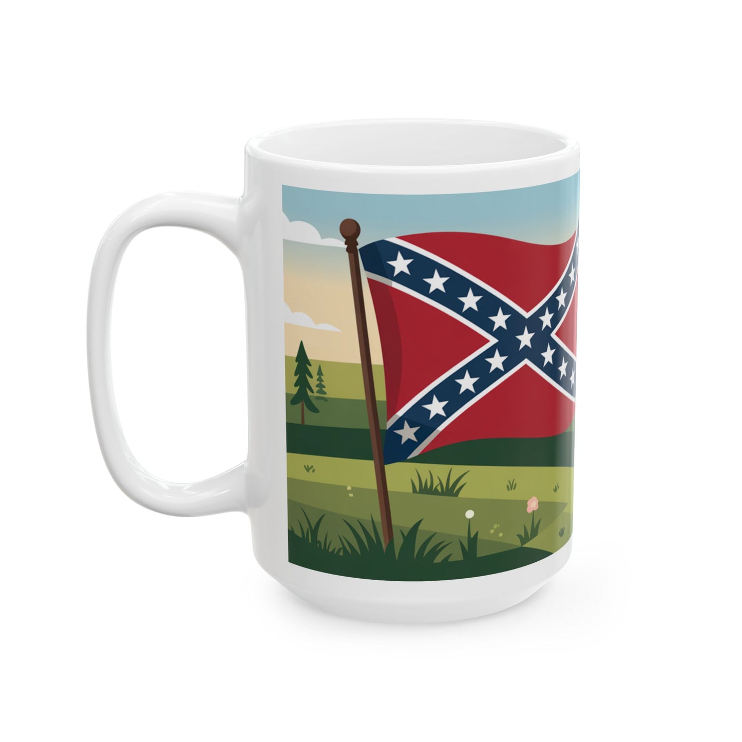 Ceramic Mug — "Home Is Where My Rebel Heart Is" Southern Heritage Coffee Cup (11oz/15oz)