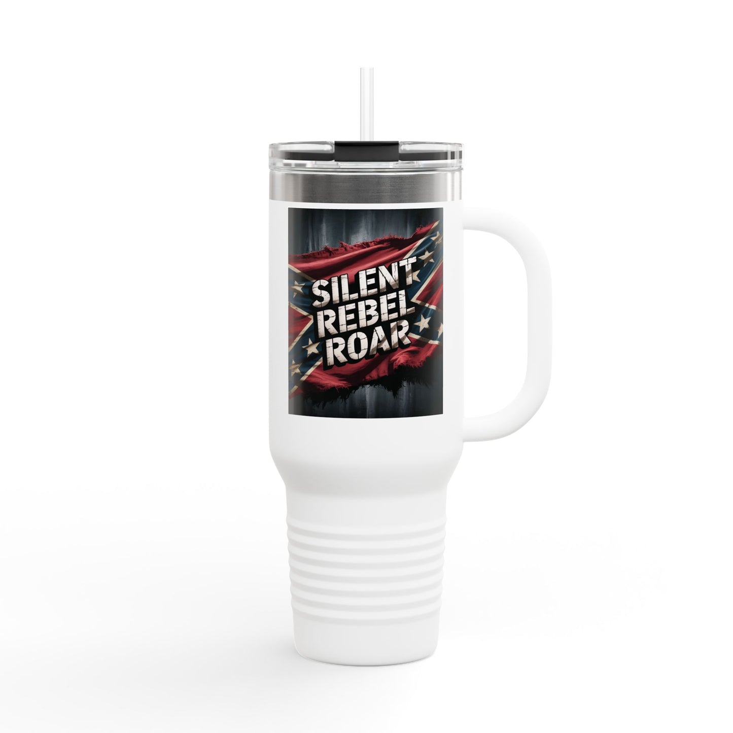 Insulated Travel Mug — "Silent Rebel Roar" 40oz Stainless Steel Tumbler
