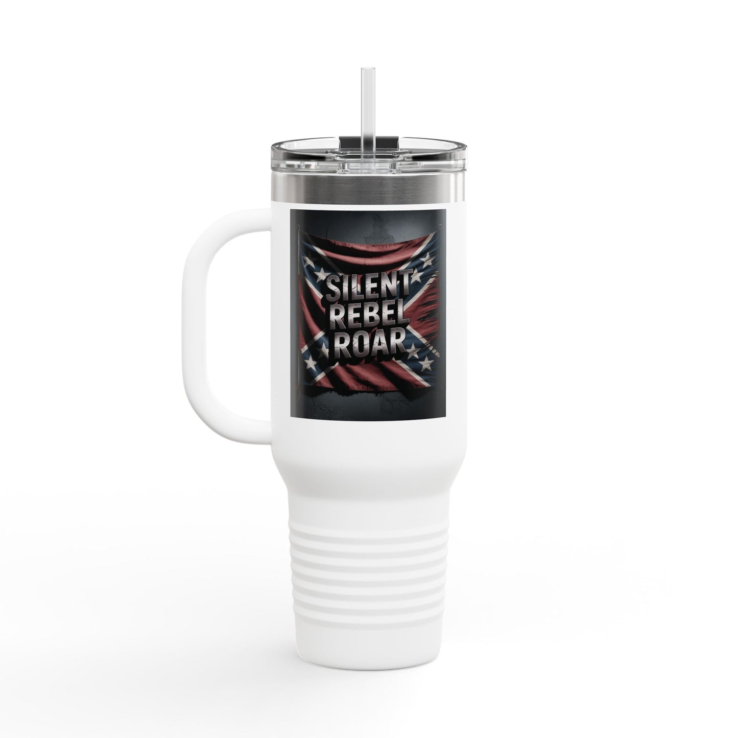 Insulated Travel Mug — "Silent Rebel Roar" 40oz Stainless Steel Tumbler