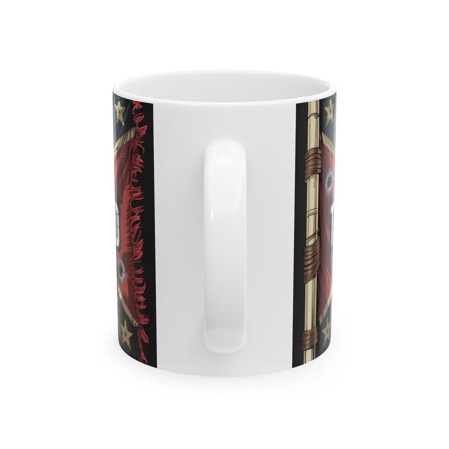 Ceramic Mug - 'Too Old to Cancel Us' Confederate Flag Bullet Hole Design (11oz, 15oz)