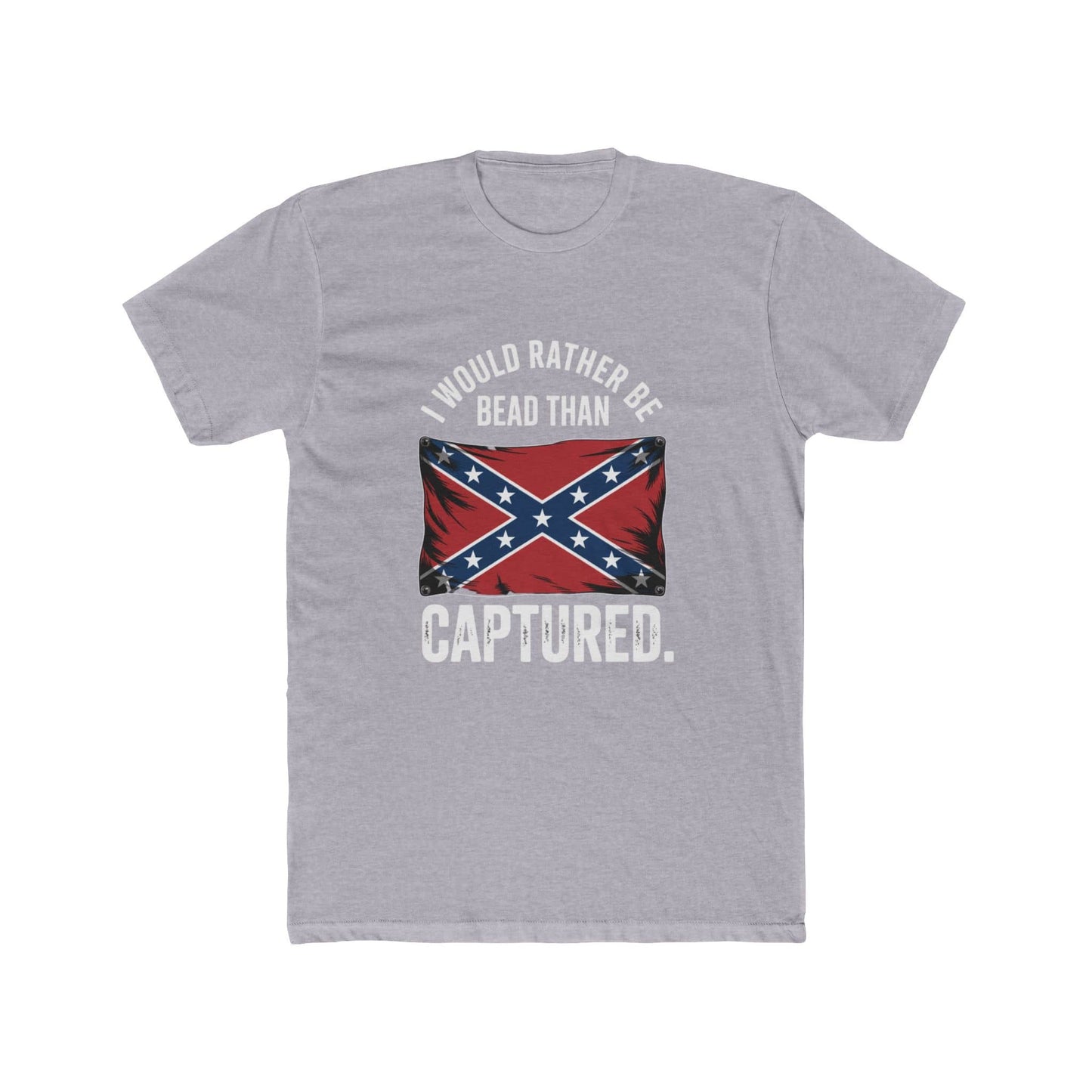 J.E.B. Stuart Confederate Flag T-Shirt - I Would Rather Be Dead Than Captured - Vintage Distressed Tee for Proud Patriots