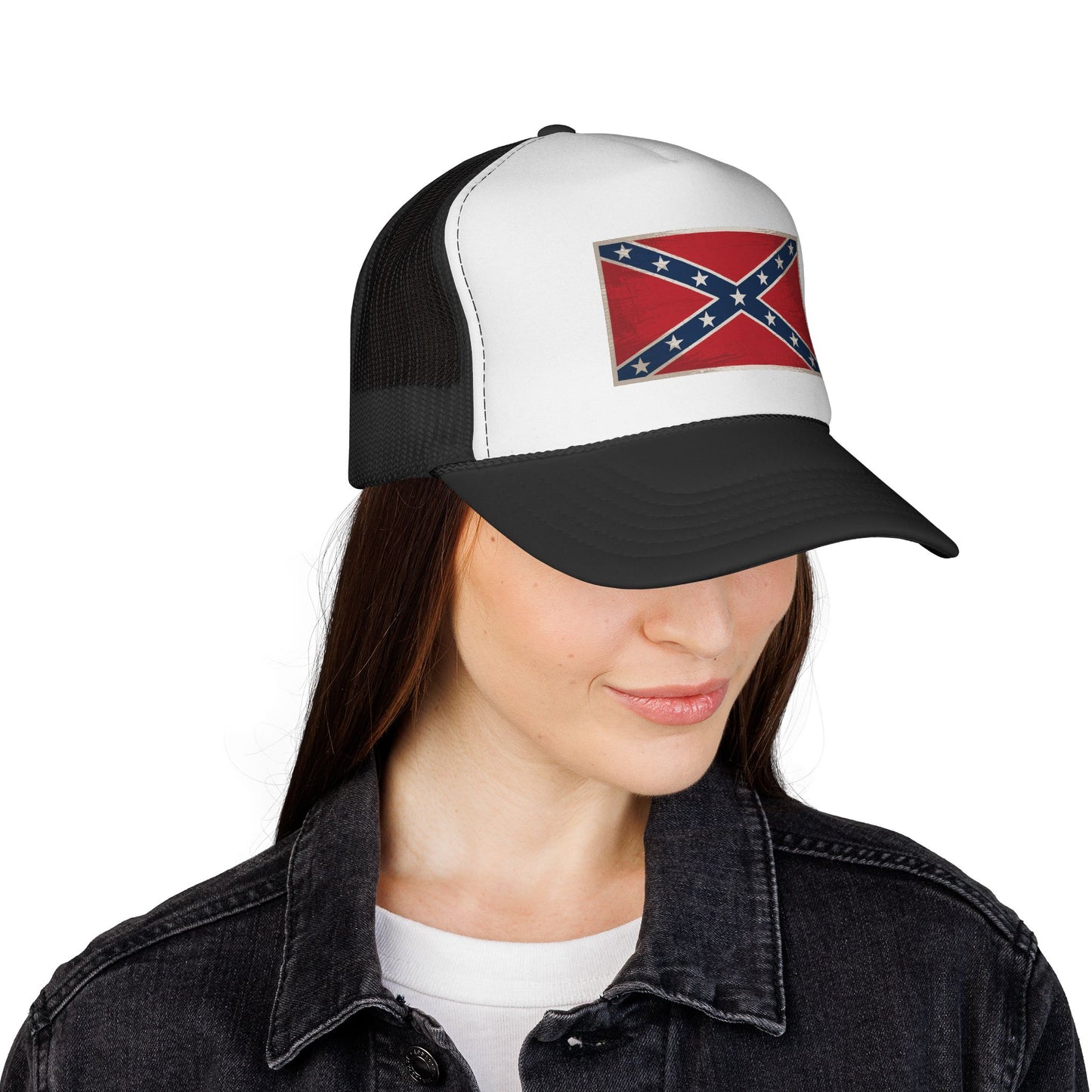 Trucker Hat - Distressed Confederate Flag Hat