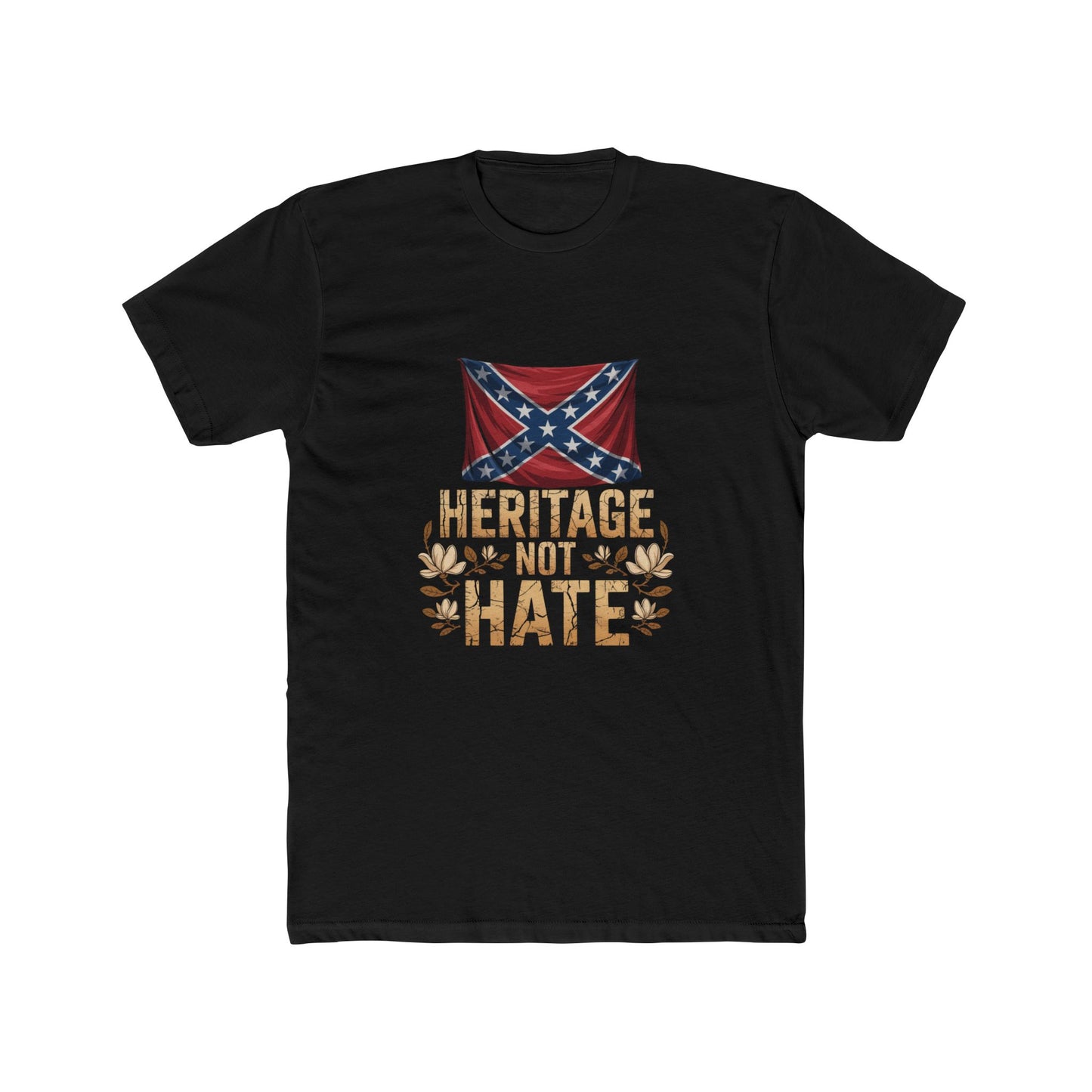 Heritage Not Hate T-Shirt  Confederate Flag Design  Vintage Georgia Cotton Field  Magnolia Blossoms  Unique Apparel