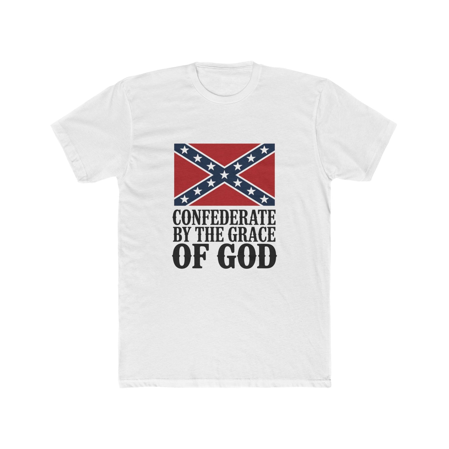 Confederate by the Grace of God T-Shirt - Clean Vector Rebel Flag Design  Stylish Unisex Cotton Tee for Everyday Wear