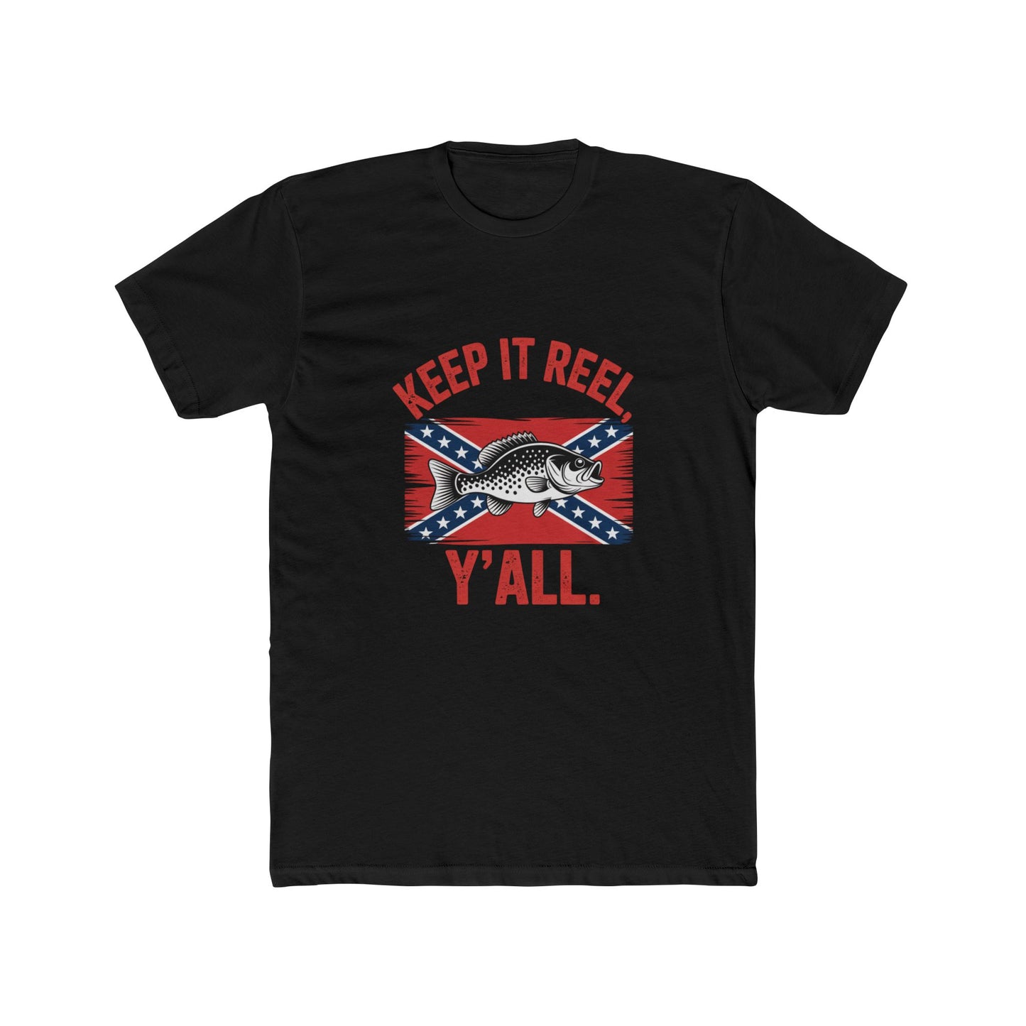 Keep It Reel, Yall - Distressed Confederate Flag T-Shirt with Crappie Fish Design  Unique Southern Fishing Apparel