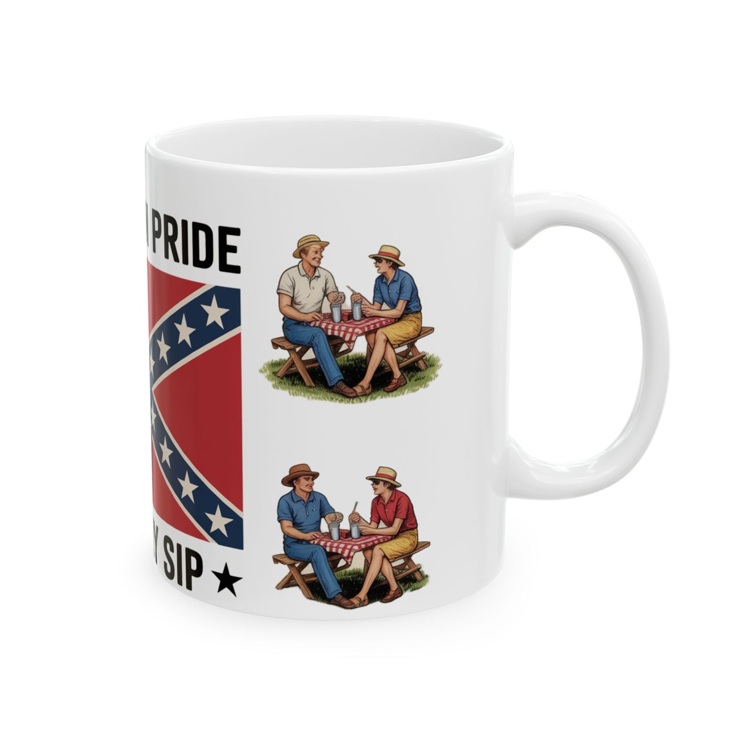 Ceramic Mug — "Southern Pride in Every Sip" Flag Coffee Mug