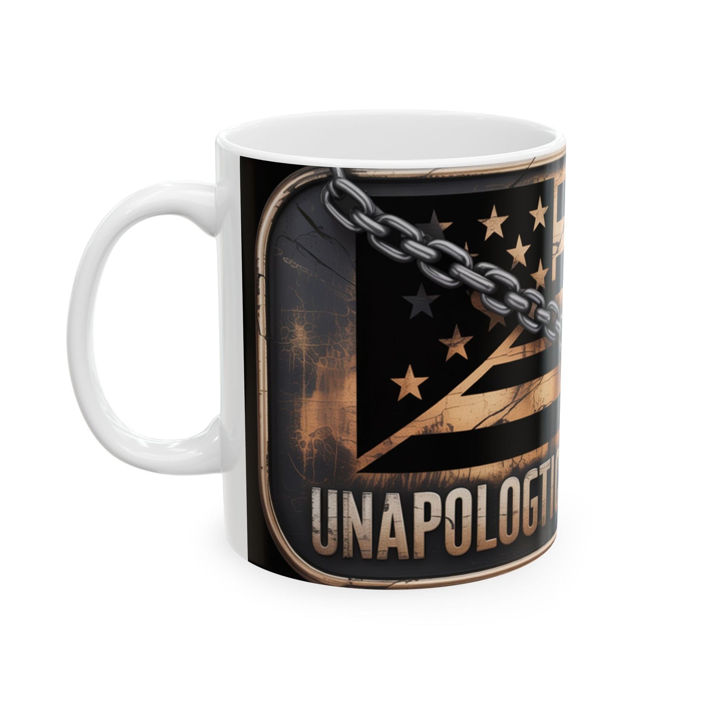 Patriotic Chain Flag Ceramic Mug — 'Ideologically Sound' 11oz/15oz