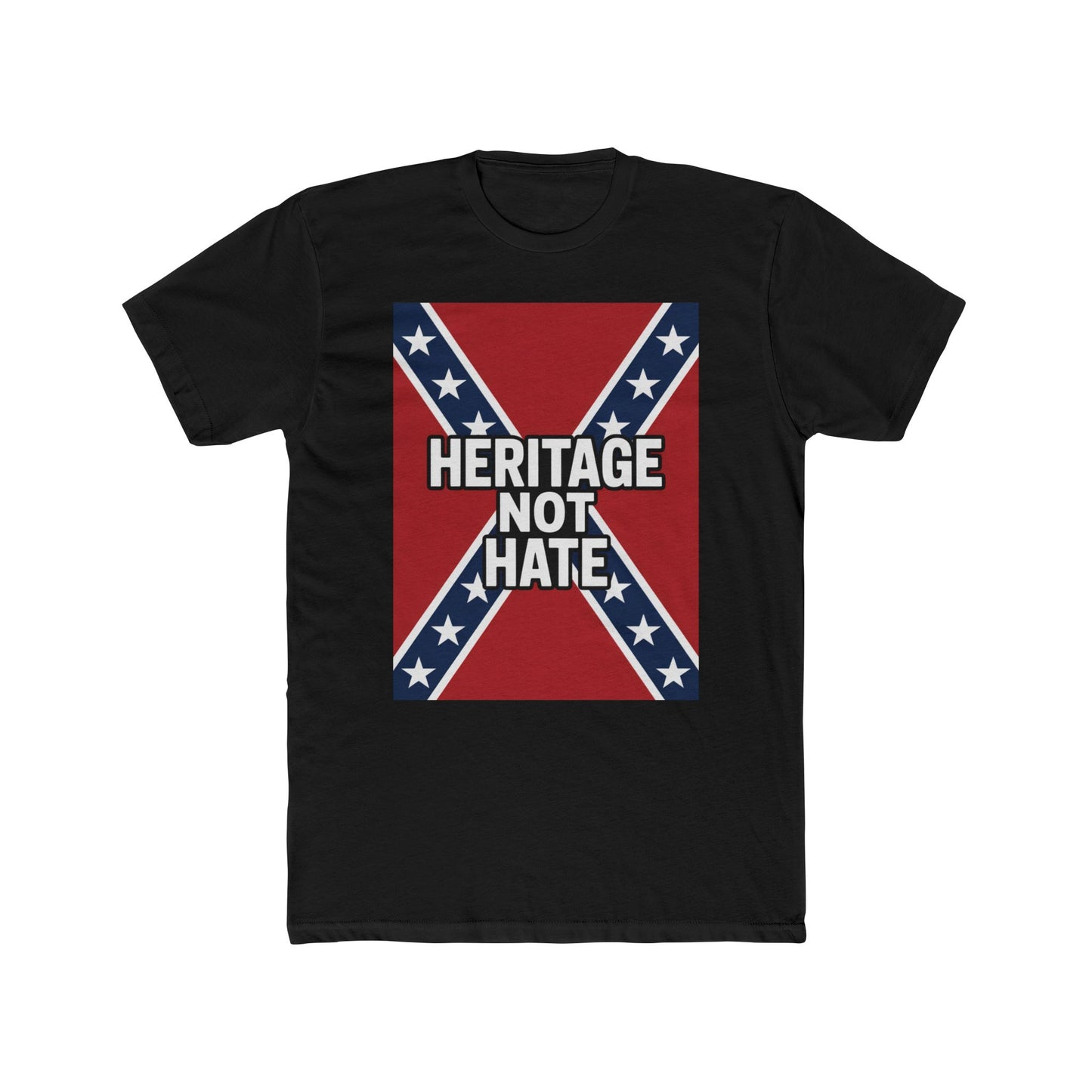 Heritage Not Hate T-Shirt  Confederate Flag Design  Bold White Text  Unique Unisex Cotton Tee for Proud Heritage Lovers