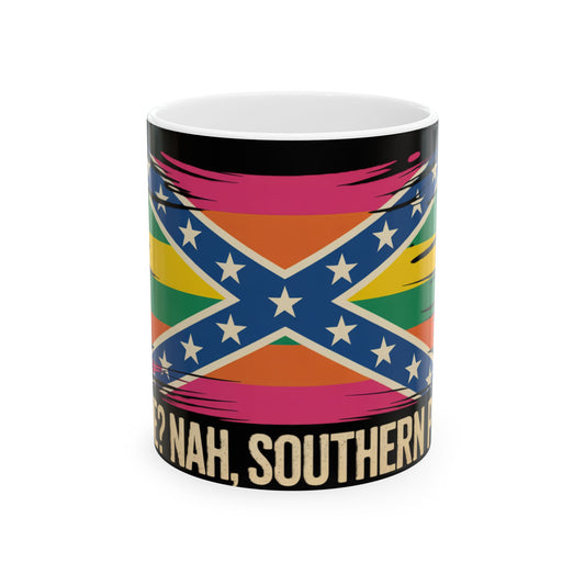 Ceramic Mug — Southern Pride Rainbow Rebel Flag Design (11oz & 15oz)