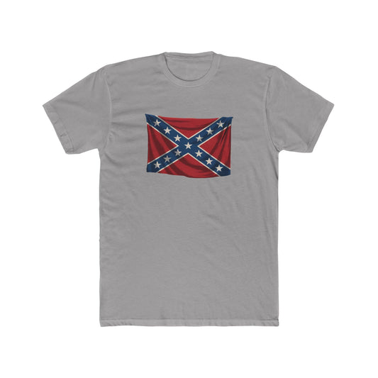 Heritage Not Hate T-Shirt - Confederate Flag Design in Misty Georgia Cotton Field - Vintage Style Tee for Proud Southerners