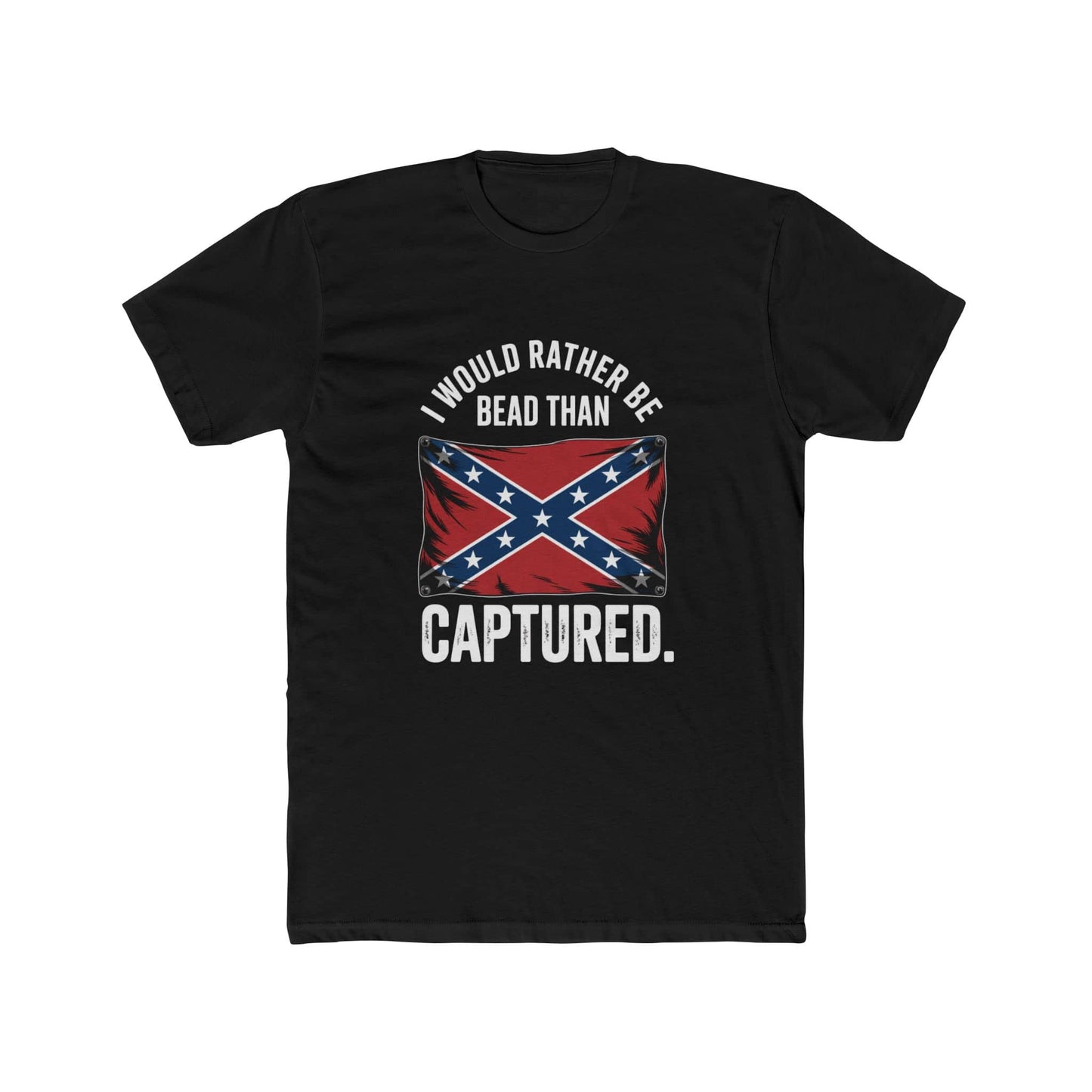 J.E.B. Stuart Confederate Flag T-Shirt - I Would Rather Be Dead Than Captured - Vintage Distressed Tee for Proud Patriots