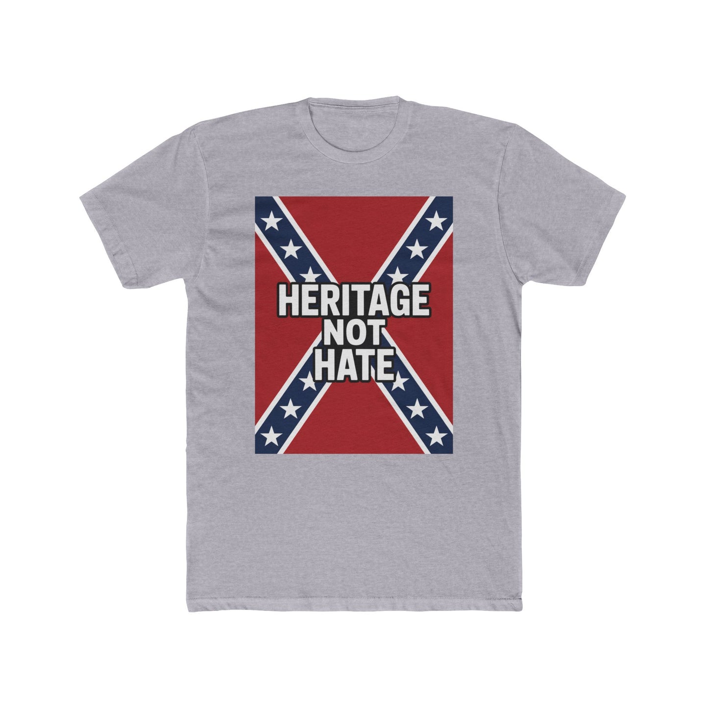 Heritage Not Hate T-Shirt  Confederate Flag Design  Bold White Text  Unique Unisex Cotton Tee for Proud Heritage Lovers