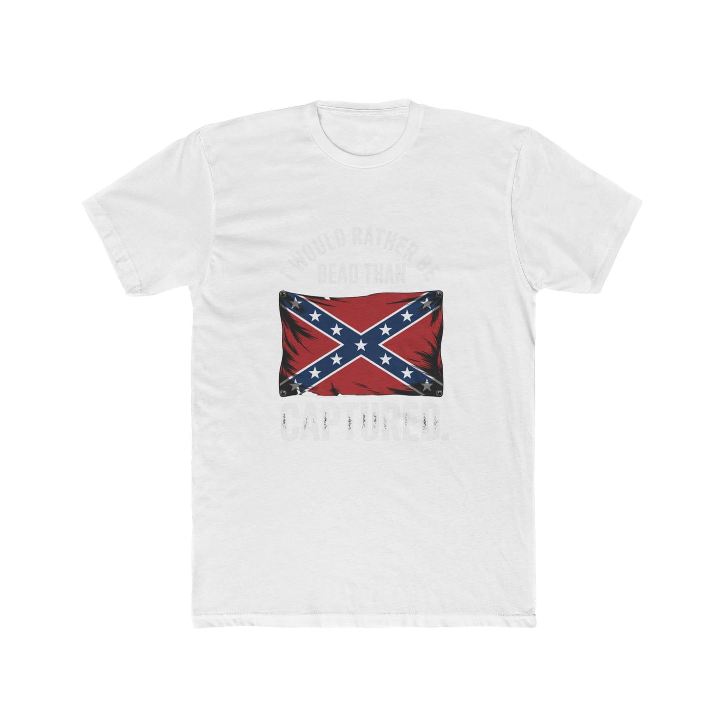 J.E.B. Stuart Confederate Flag T-Shirt - I Would Rather Be Dead Than Captured - Vintage Distressed Tee for Proud Patriots