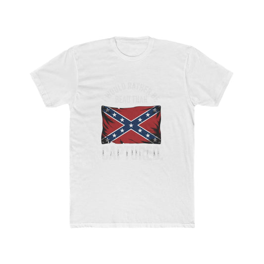 J.E.B. Stuart Confederate Flag T-Shirt - I Would Rather Be Dead Than Captured - Vintage Distressed Tee for Proud Patriots