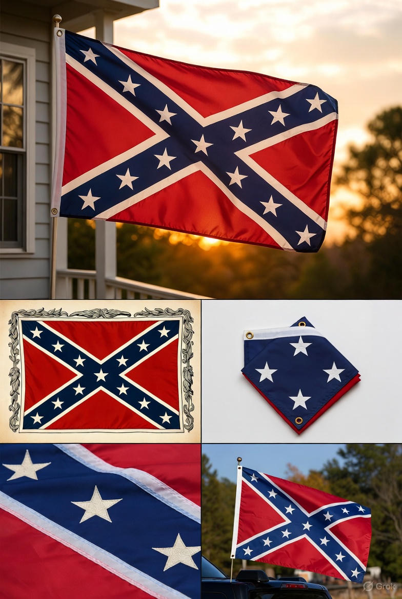 3x5 Confederate battle flag for sale by Confederate Wave displayed outdoors and folded with star details