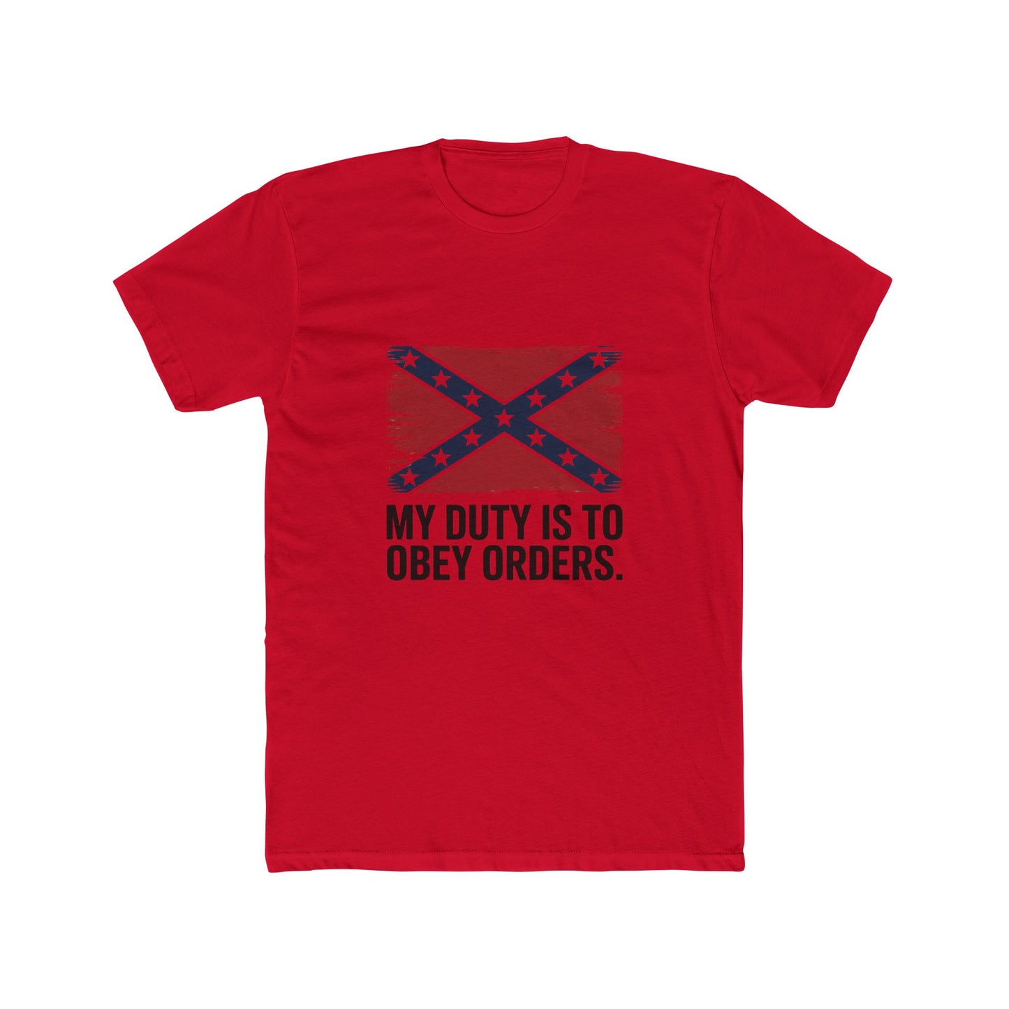 Faded Distressed Confederate Flag Tee - 'My Duty is to Obey Orders' - Unique Vintage Style T-Shirt for Casual Wear