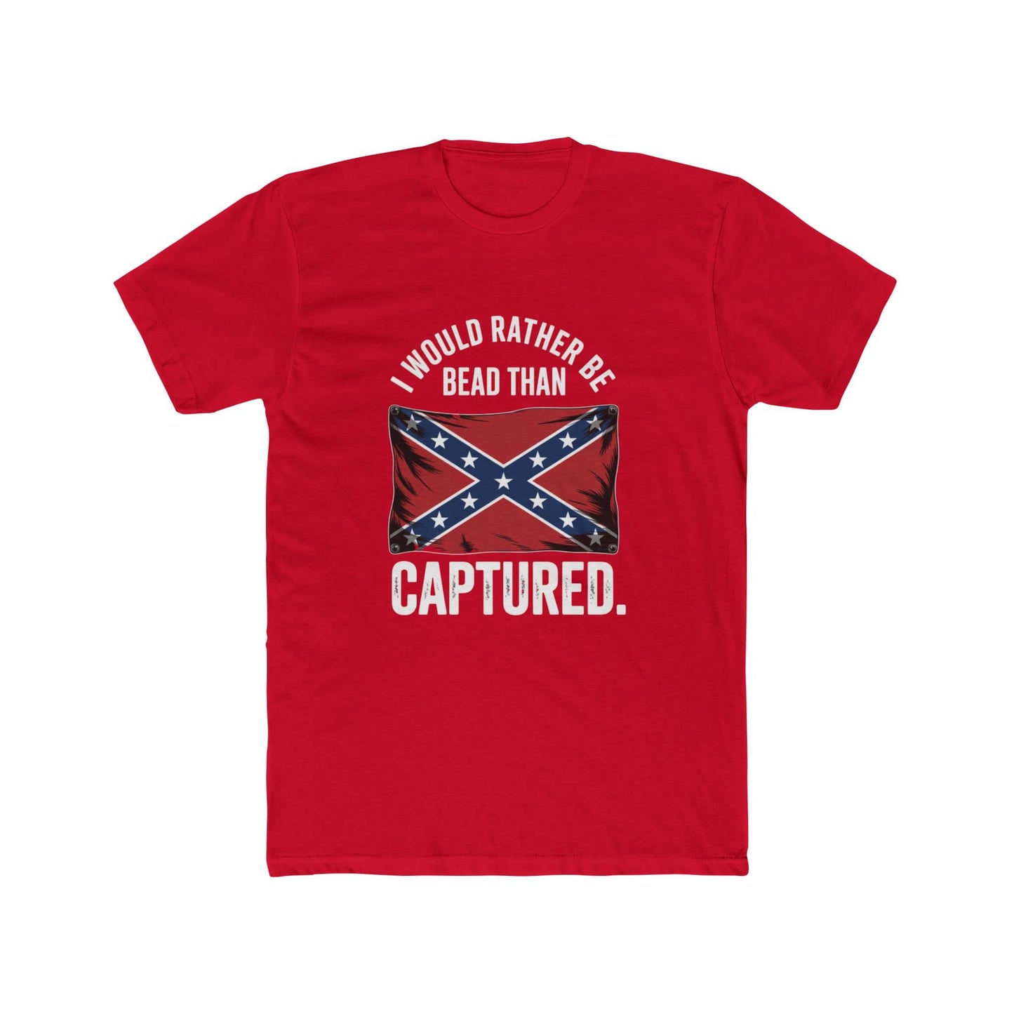 J.E.B. Stuart Confederate Flag T-Shirt - I Would Rather Be Dead Than Captured - Vintage Distressed Tee for Proud Patriots