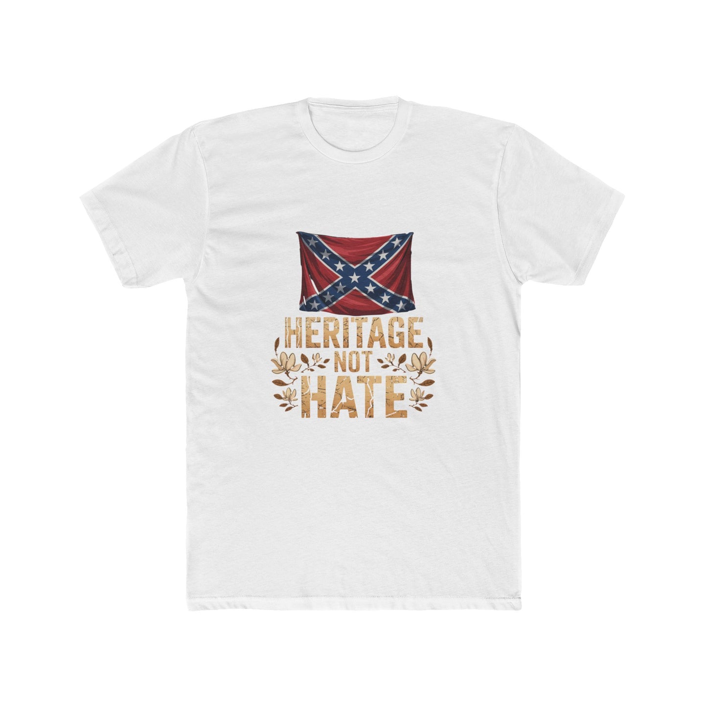 Heritage Not Hate T-Shirt  Confederate Flag Design  Vintage Georgia Cotton Field  Magnolia Blossoms  Unique Apparel