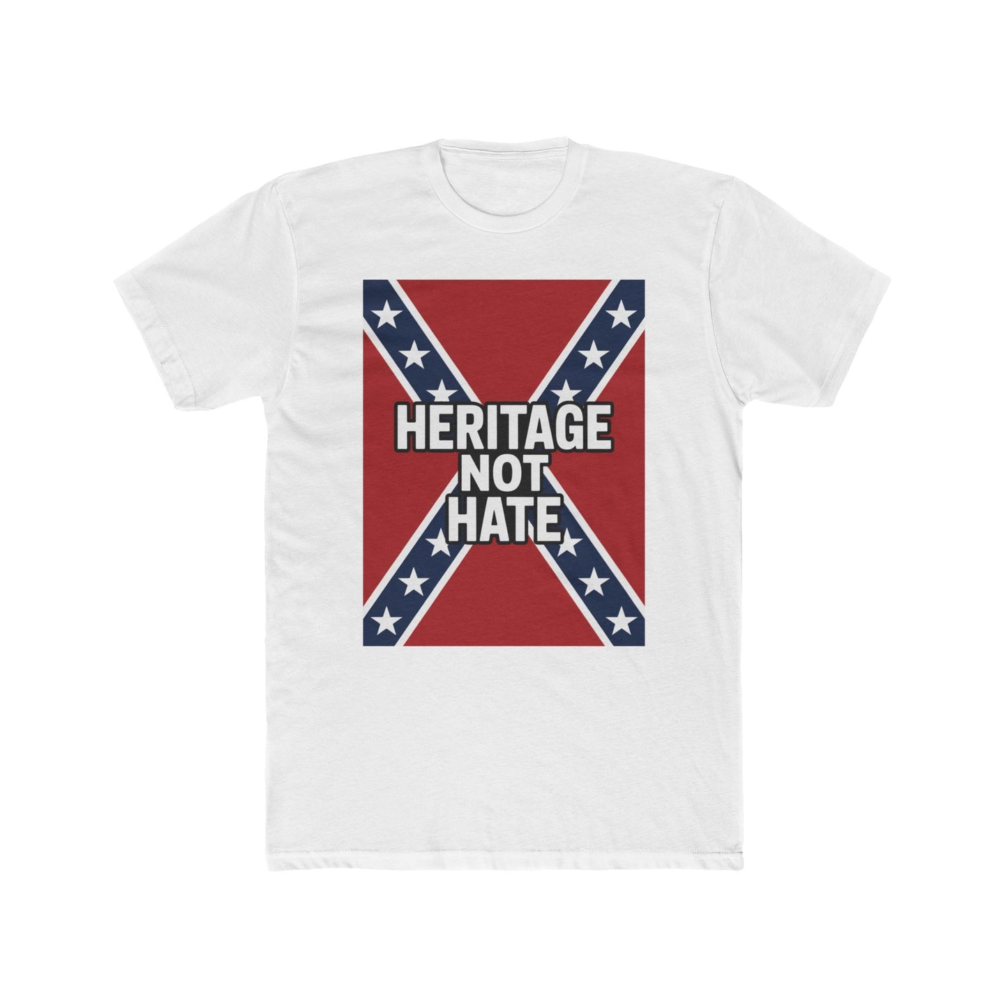 Heritage Not Hate T-Shirt  Confederate Flag Design  Bold White Text  Unique Unisex Cotton Tee for Proud Heritage Lovers