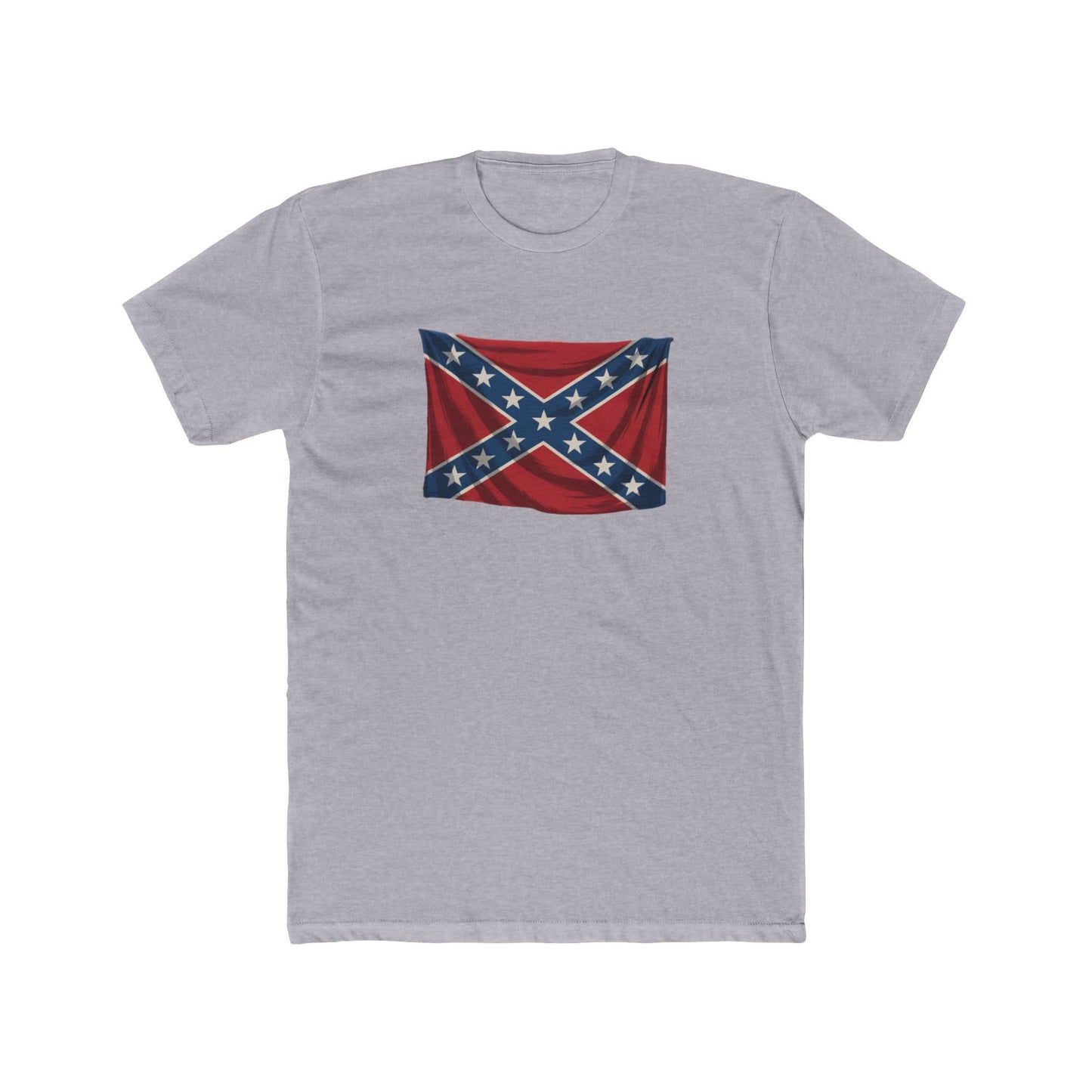 Heritage Not Hate T-Shirt - Confederate Flag Design in Misty Georgia Cotton Field - Vintage Style Tee for Proud Southerners