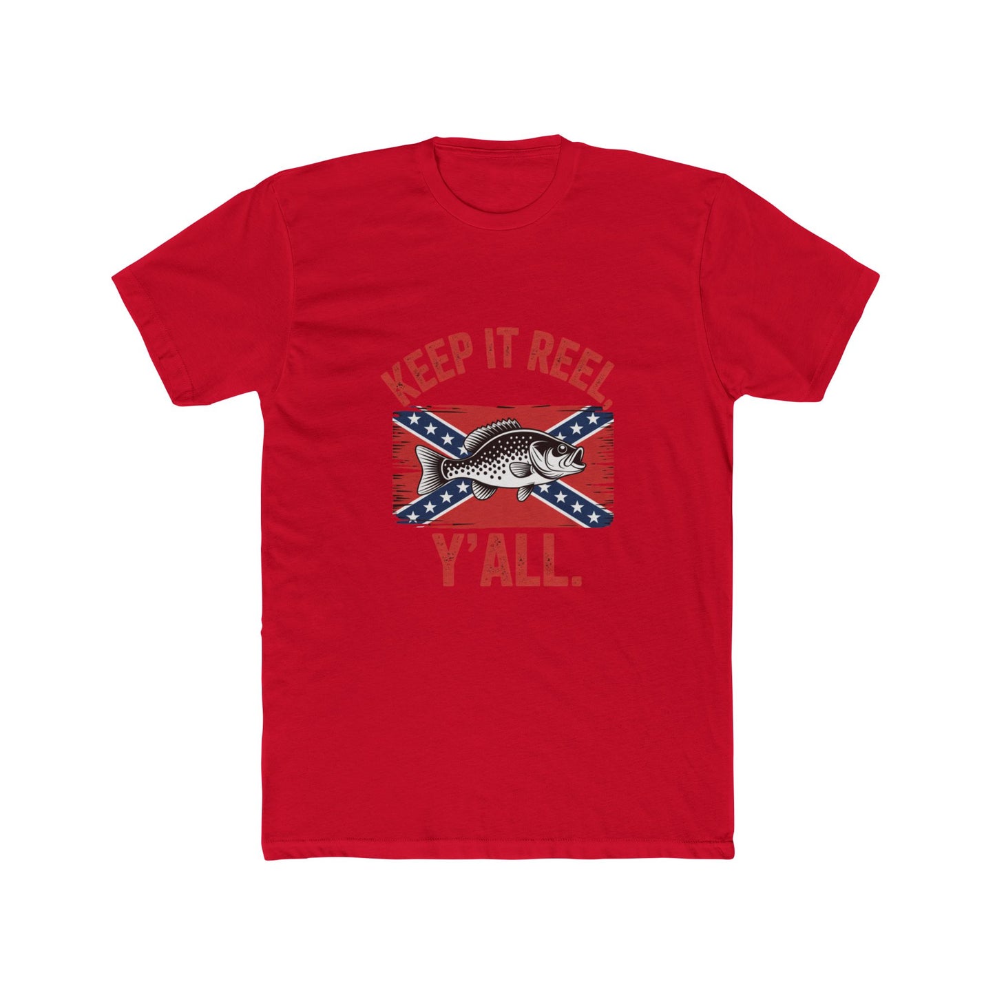 Keep It Reel, Yall - Distressed Confederate Flag T-Shirt with Crappie Fish Design  Unique Southern Fishing Apparel