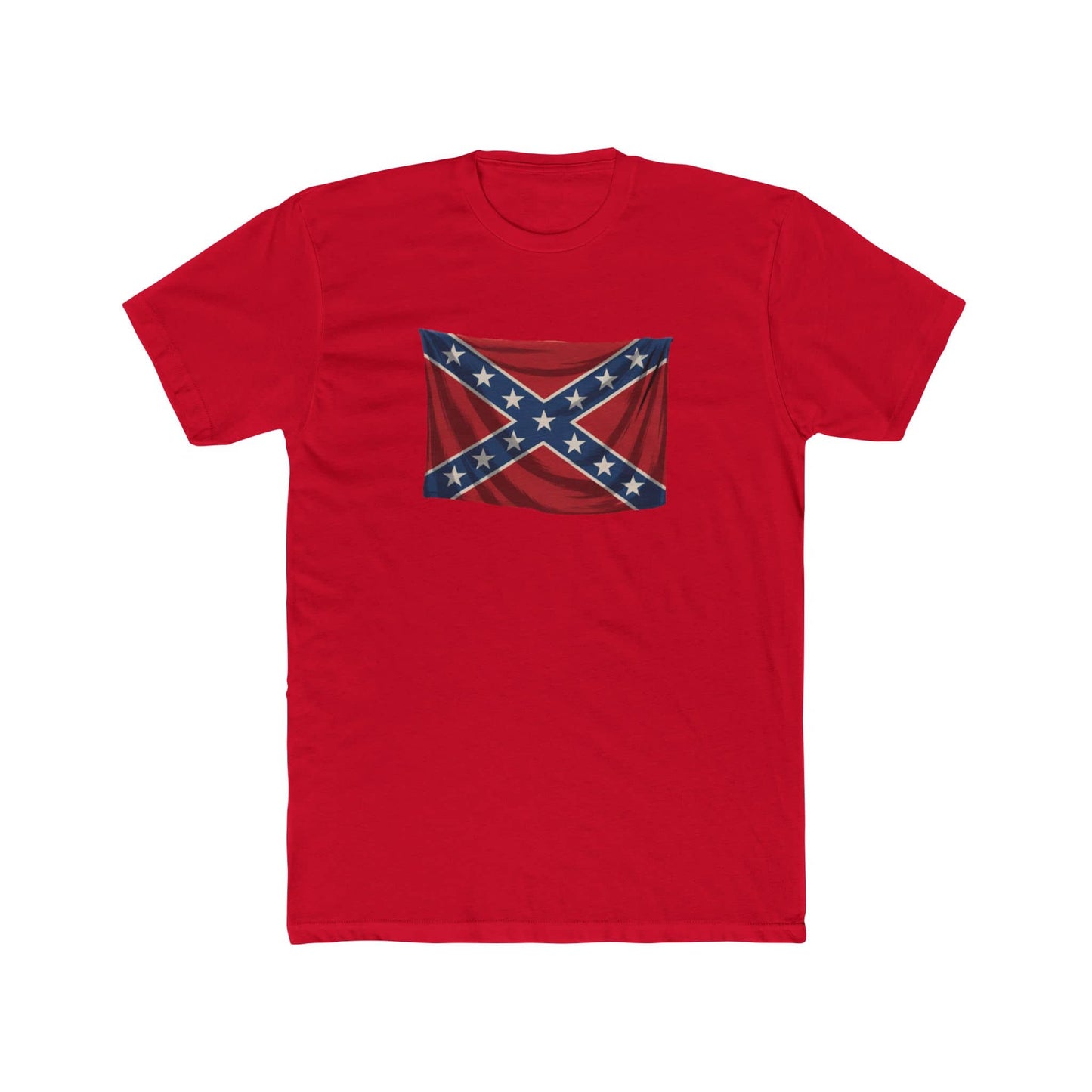 Heritage Not Hate T-Shirt - Confederate Flag Design in Misty Georgia Cotton Field - Vintage Style Tee for Proud Southerners