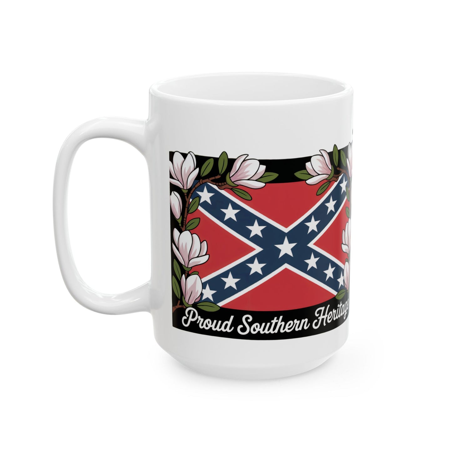Ceramic Mug — Southern Heritage Floral Flag Design (11oz, 15oz)