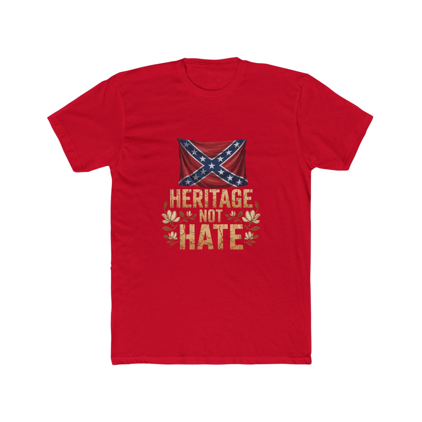 Heritage Not Hate T-Shirt  Confederate Flag Design  Vintage Georgia Cotton Field  Magnolia Blossoms  Unique Apparel