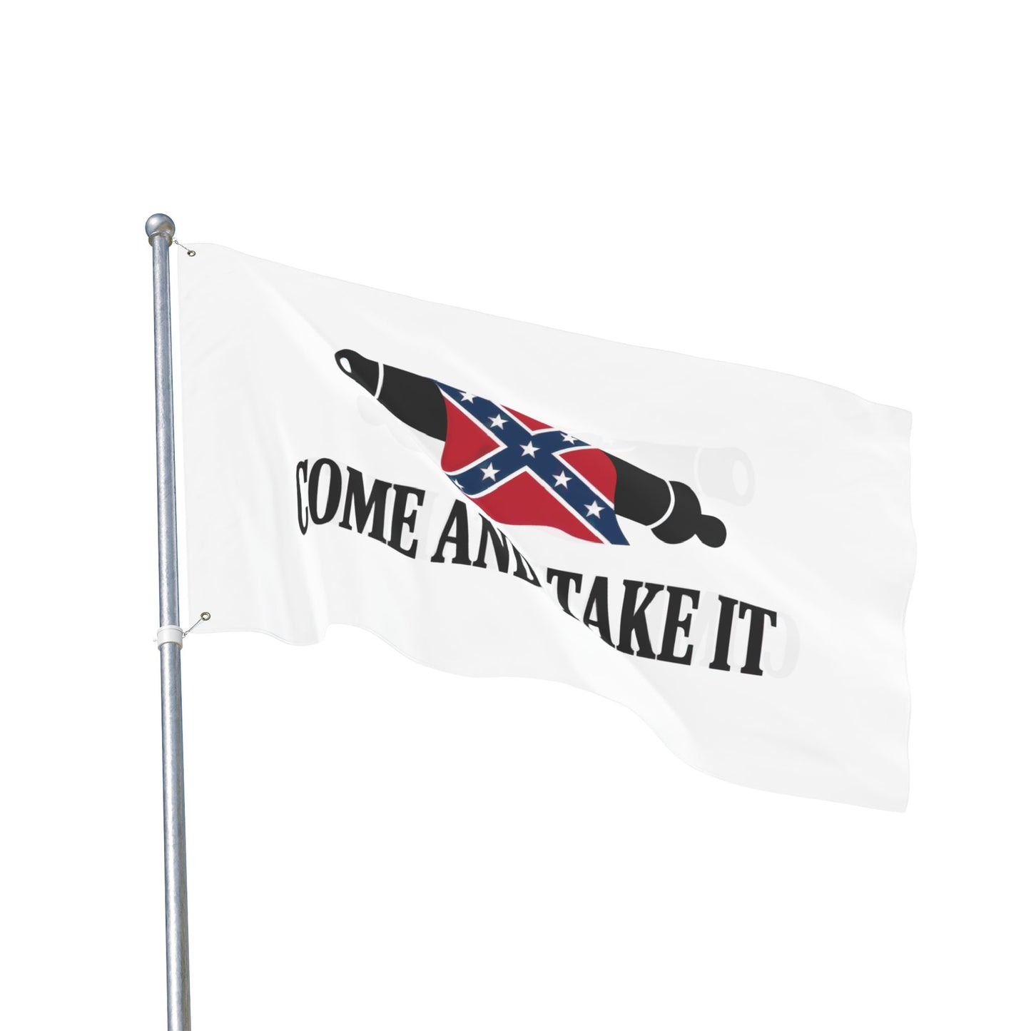 home decor flag featuring Confederate Come and Take It flag design on white background
