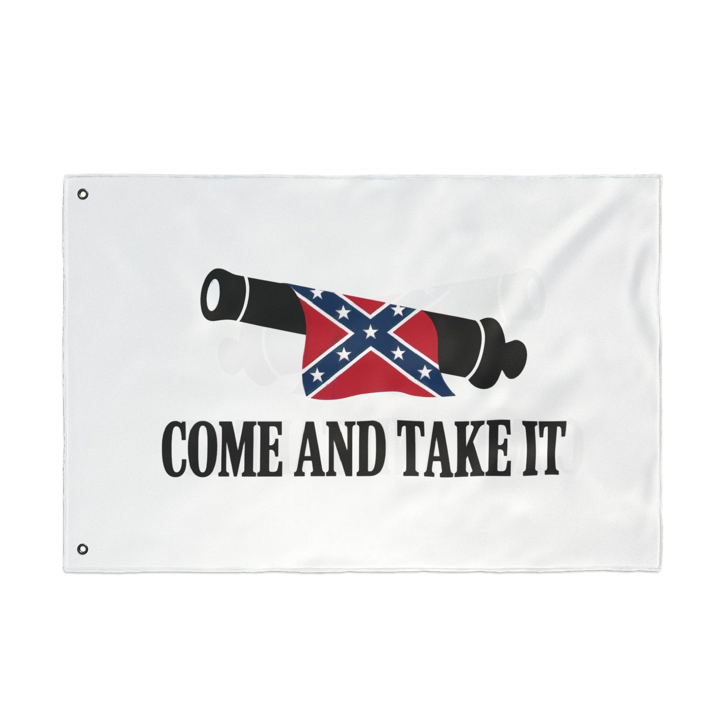 Confederate Come and Take It flag with cannon and Confederate battle flag design for home decor