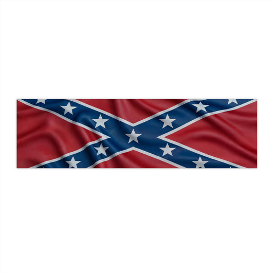 Printed Confederate flag bumper sticker with vibrant colors on paper product 