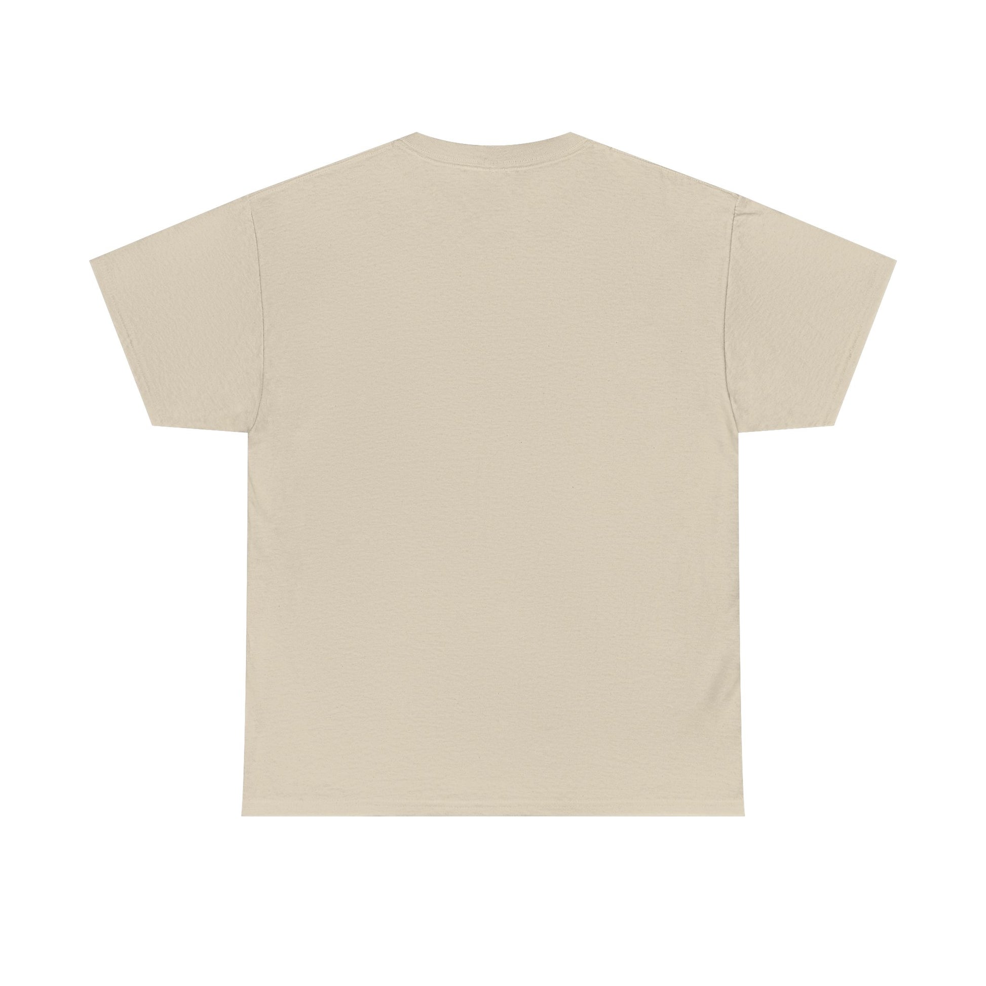 Beige blank t-shirt shown from the back with no visible design Confederate flag t-shirt