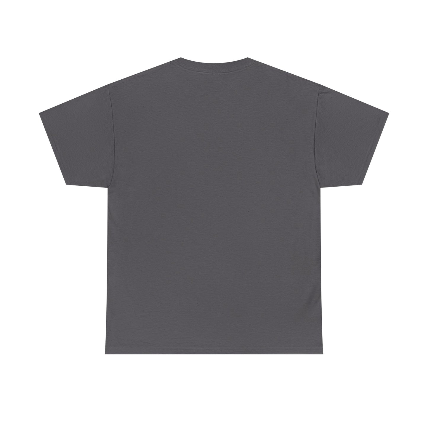 Back view of a plain dark gray Confederate flag t-shirt from with short sleeves