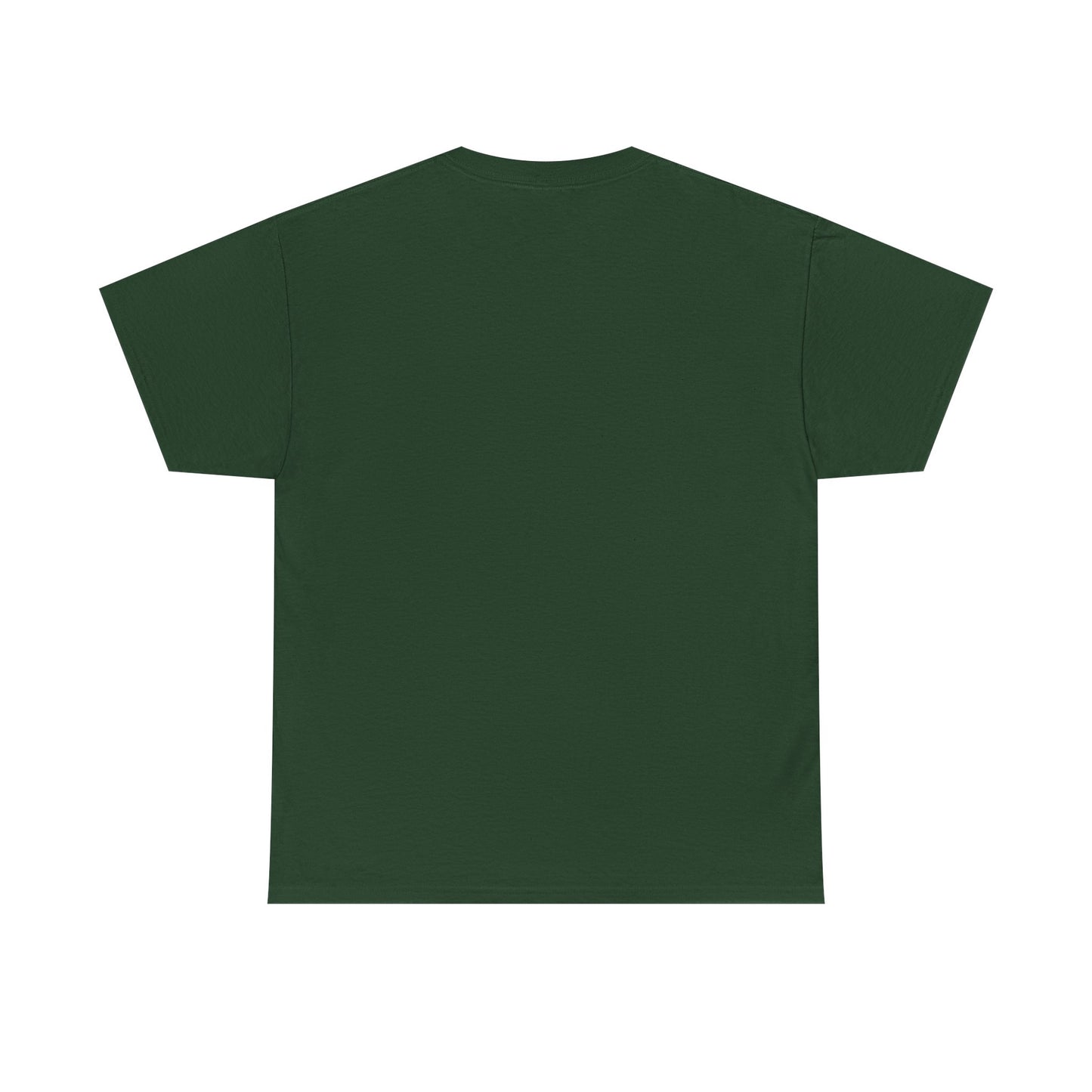 Back view of plain dark green t-shirt for Confederate flag t-shirt design printing