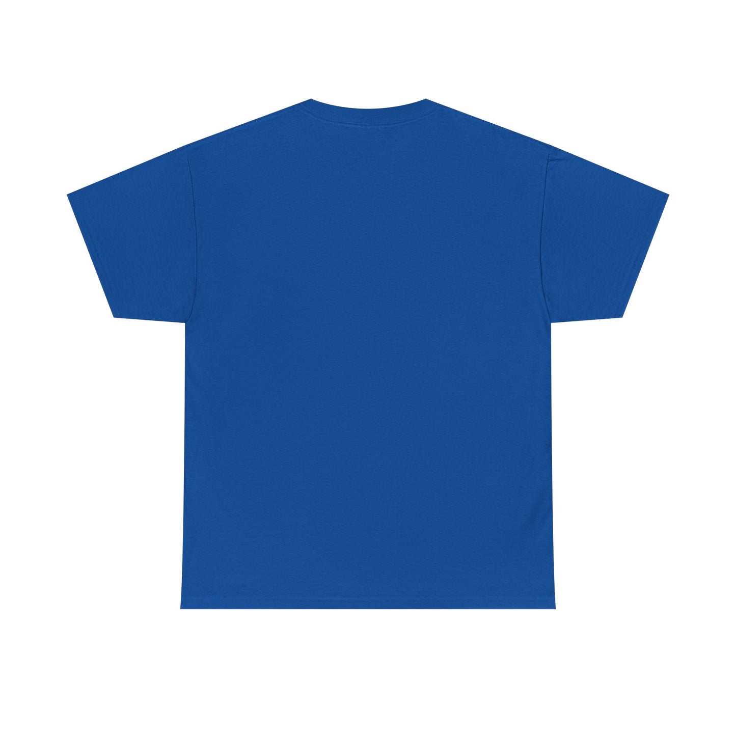 Back view of plain blue T-shirt for Confederate flag t-shirt design