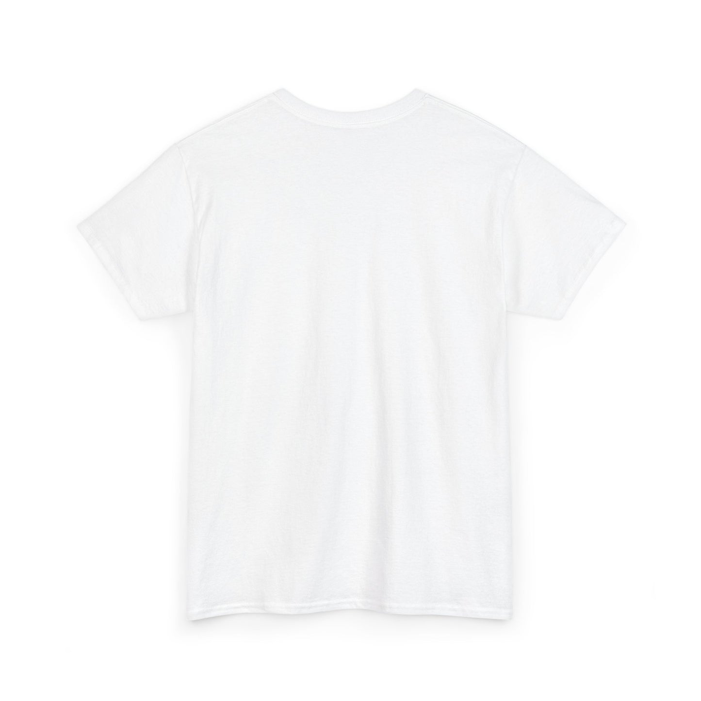White blank t-shirt from shown from the back with no visible design or print