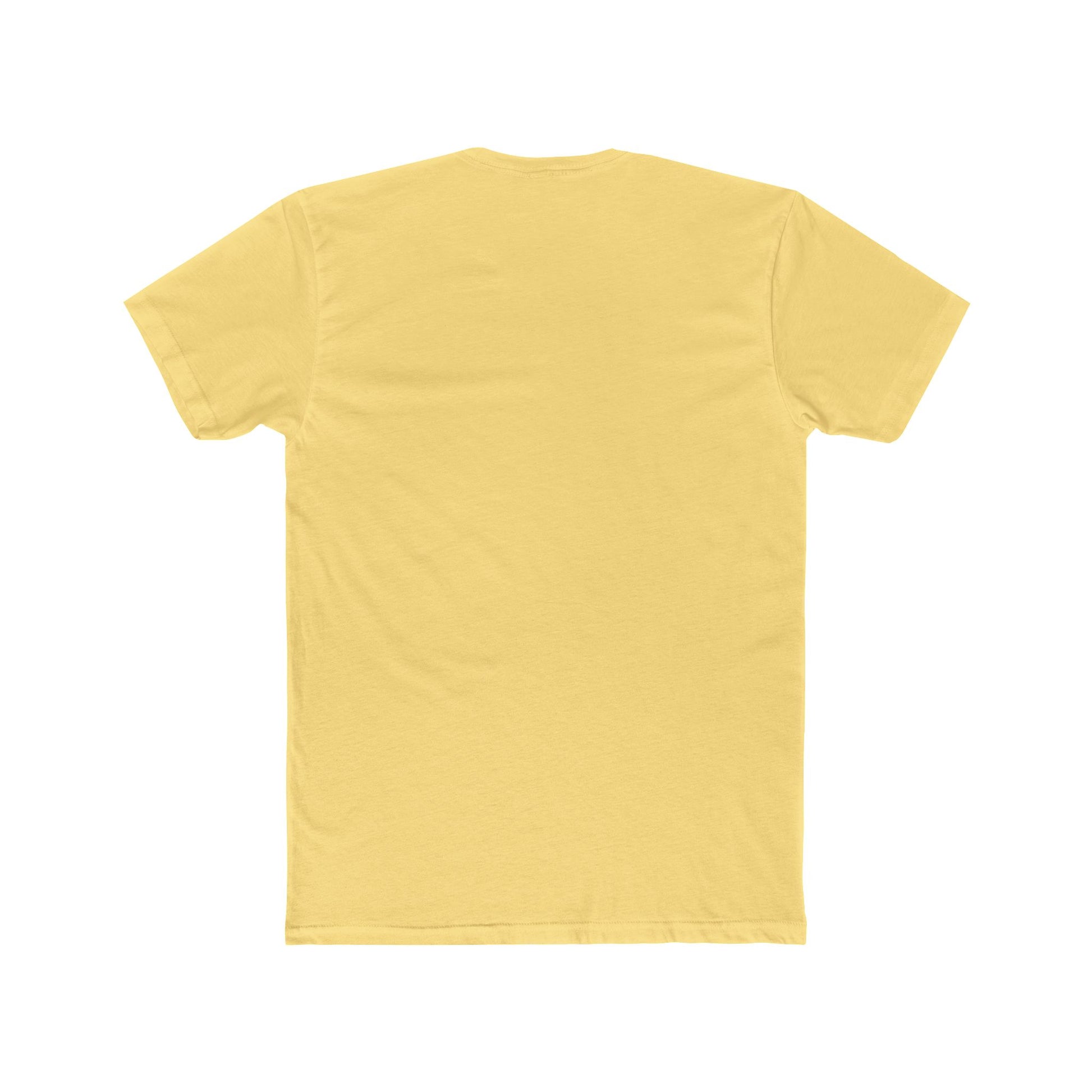 Plain yellow t-shirt shown from the back as a base for a Confederate flag t-shirt design