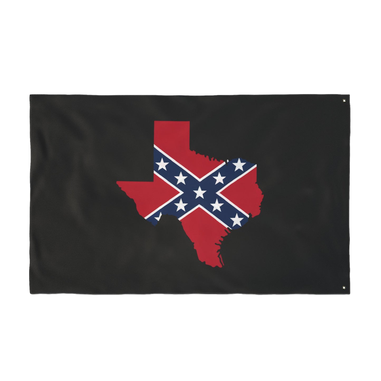 Confederate Texas outdoor flag with state shape design on black background for home decor