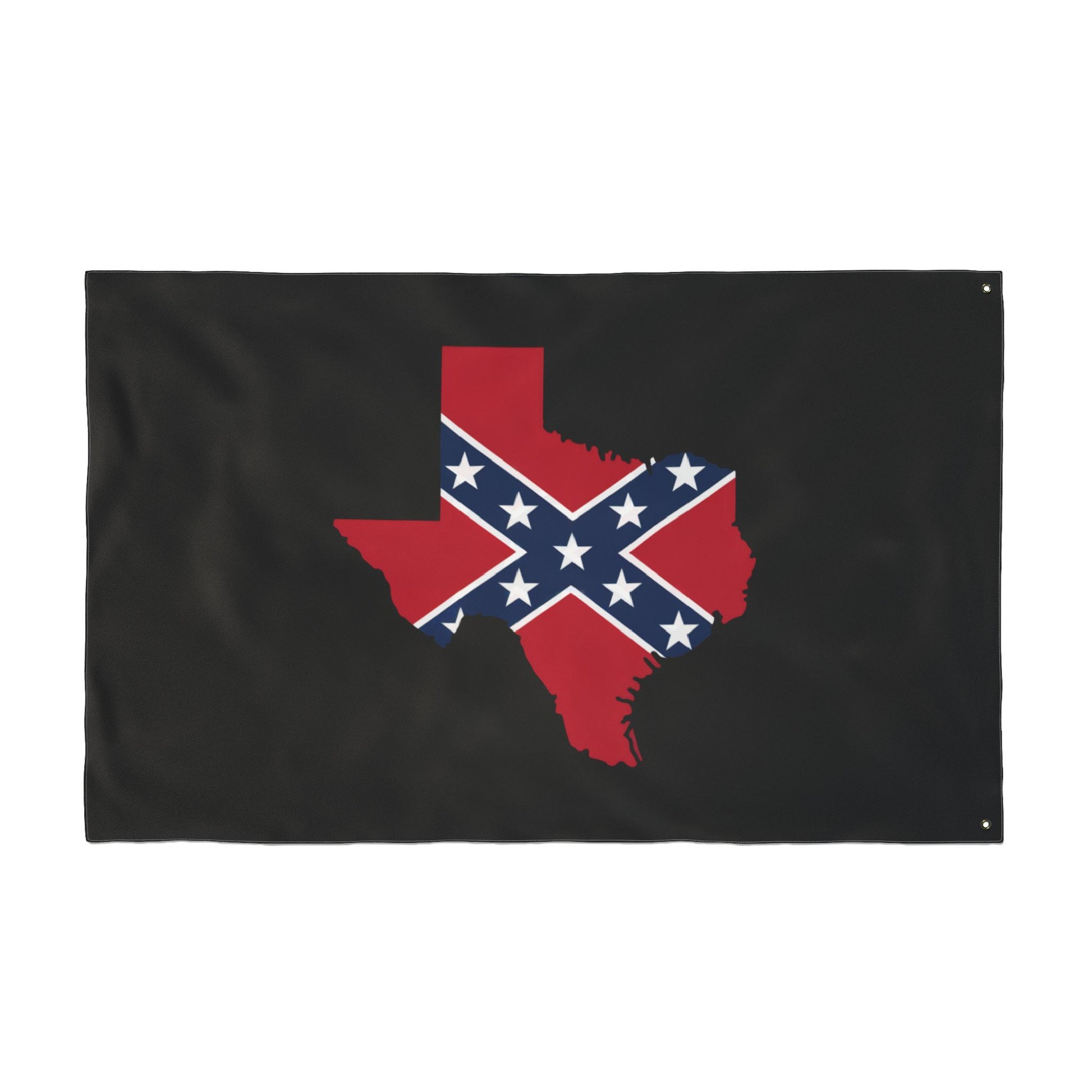 Confederate Texas outdoor flag with state shape design on black background for home decor