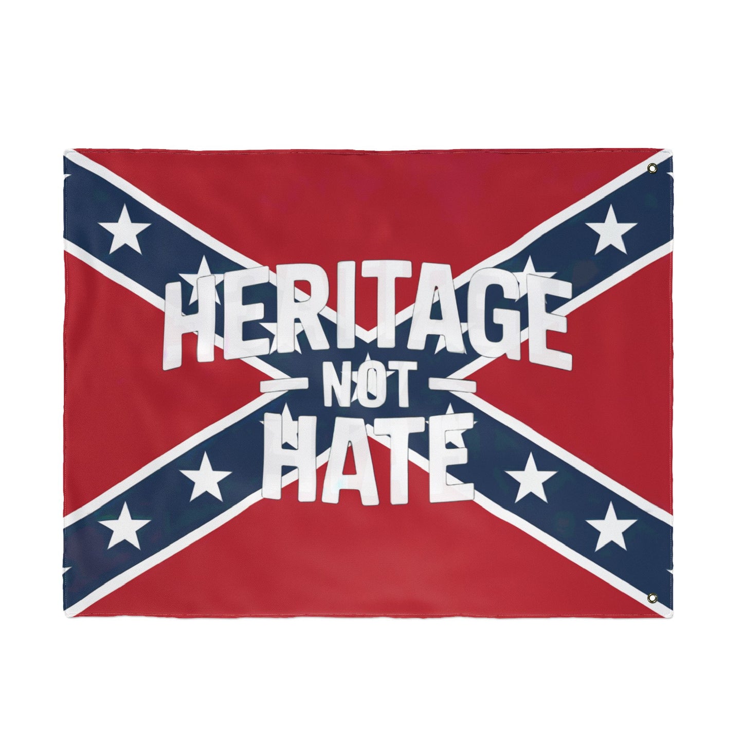 Heritage not hate flag with red background and blue crossed stripes home decor 