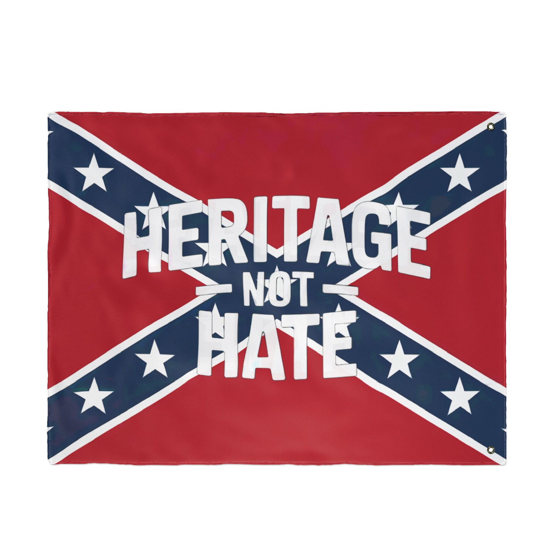 Heritage not hate flag with red background and blue crossed stripes home decor 