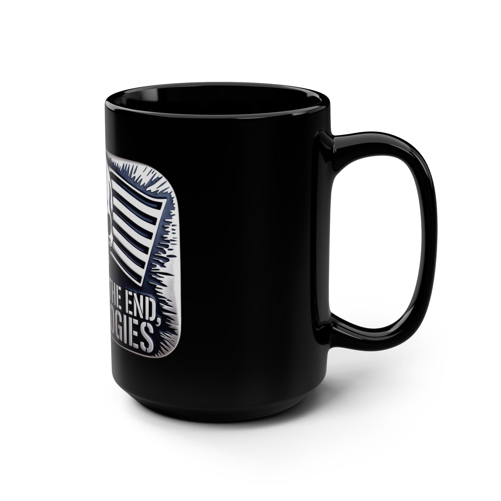 Black ceramic rebel flag coffee mug with a printed design on the side for everyday use