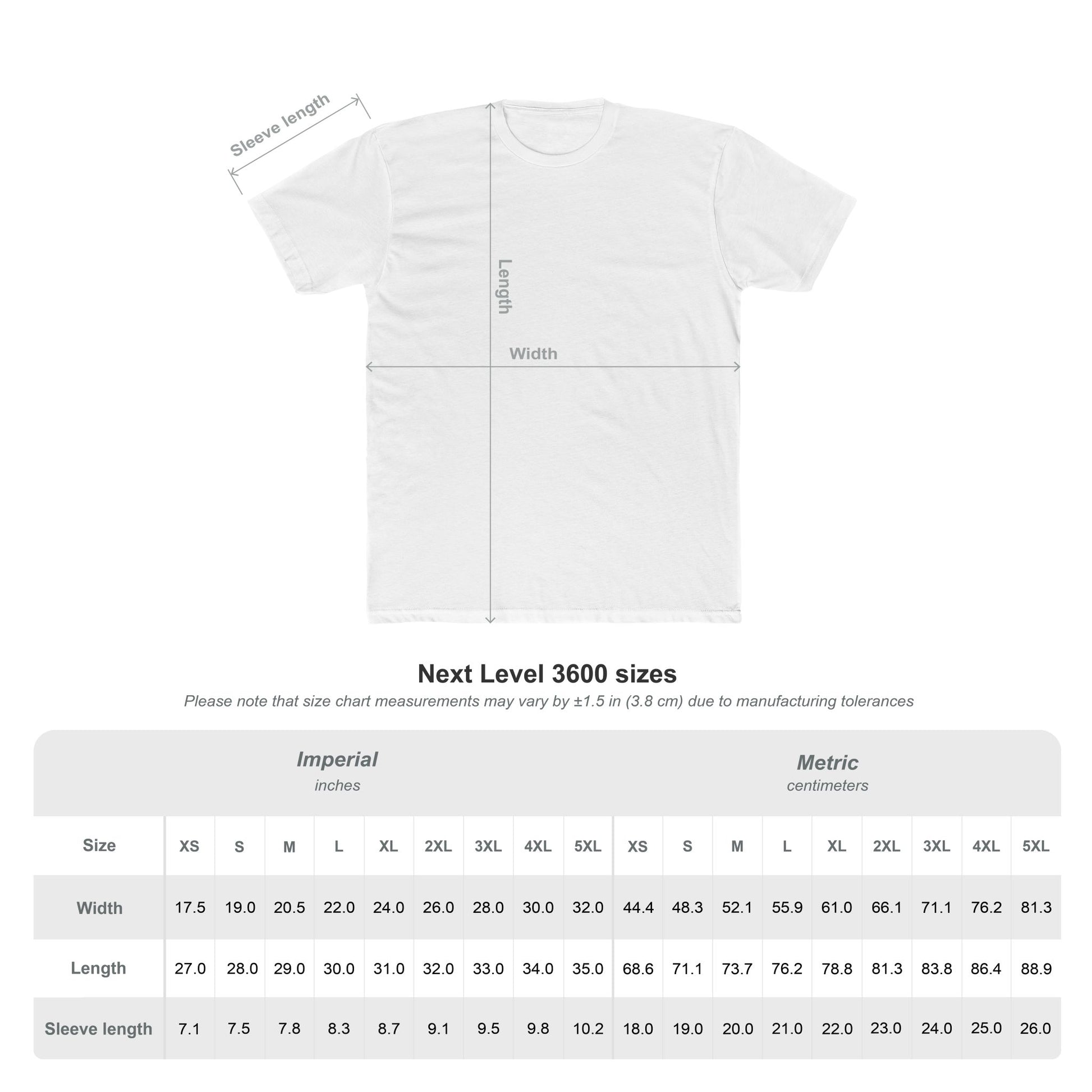 White blank t-shirt displayed for size chart measurements with Rebel Yell confederate flag t-shirt branding by Printify