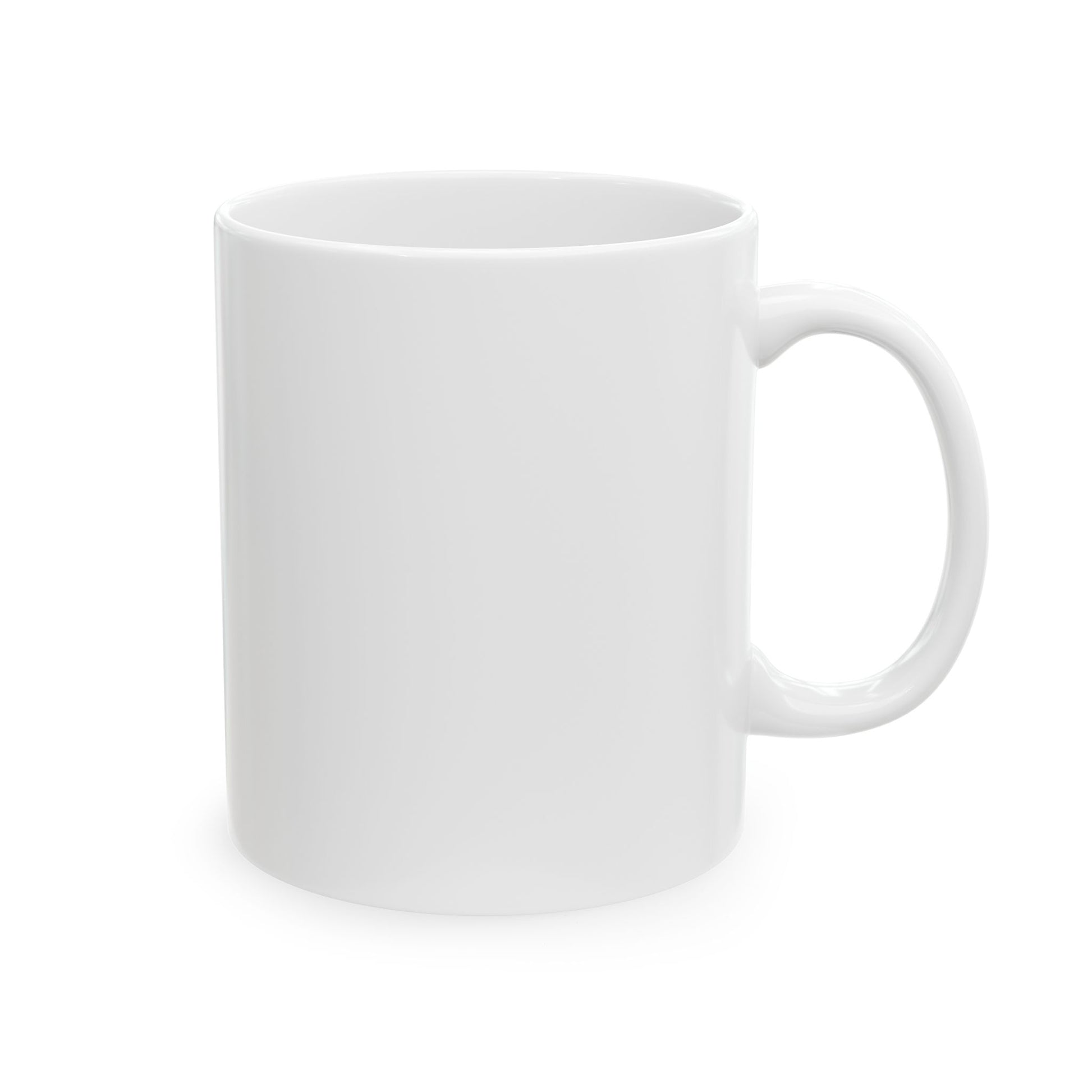Plain white ceramic Southern heritage mug with a classic handle from